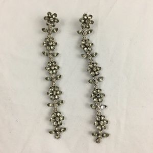 Zara Rhinestone Flower Chain Drop Earrings